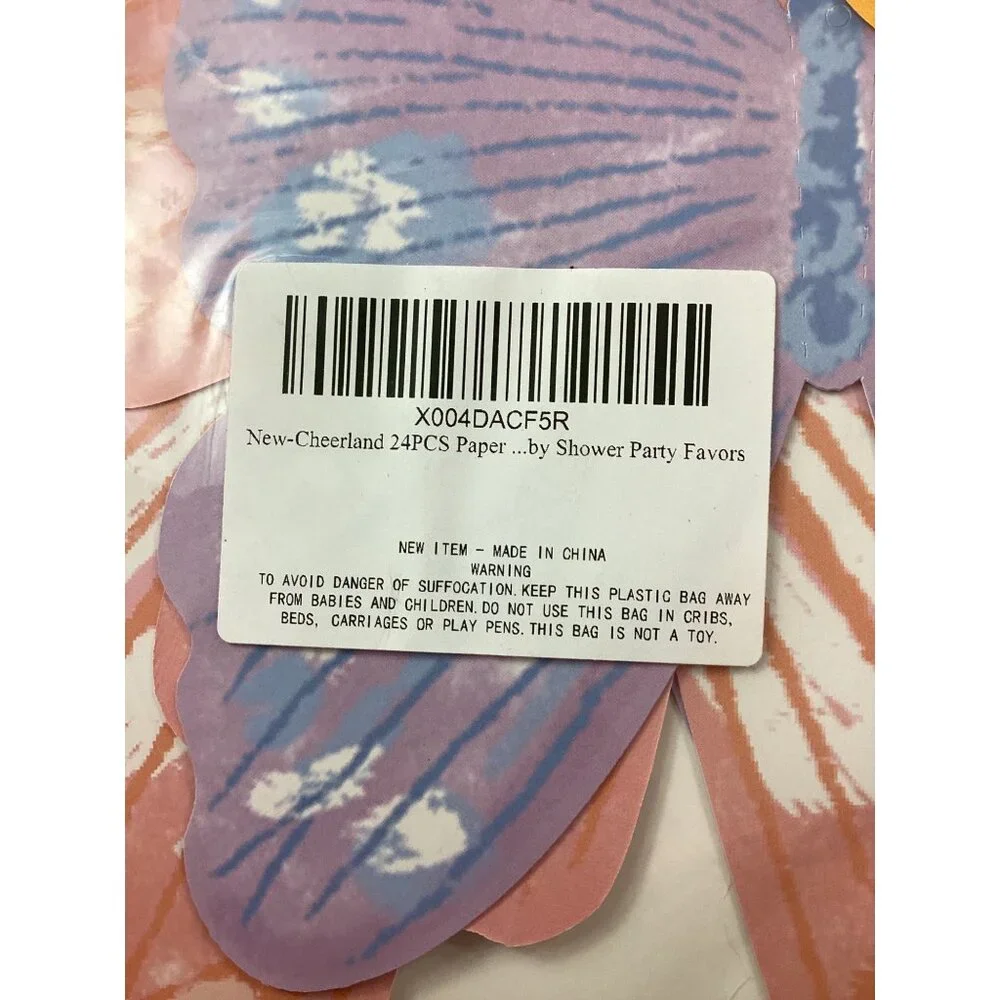 Cheerland 24PCS Butterfly-Themed Paper Decorations Shower Party Favors*NIP